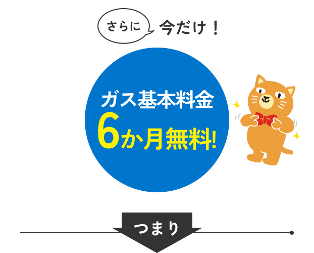 さらに今だけ！ガス基本料金 6か月無料!