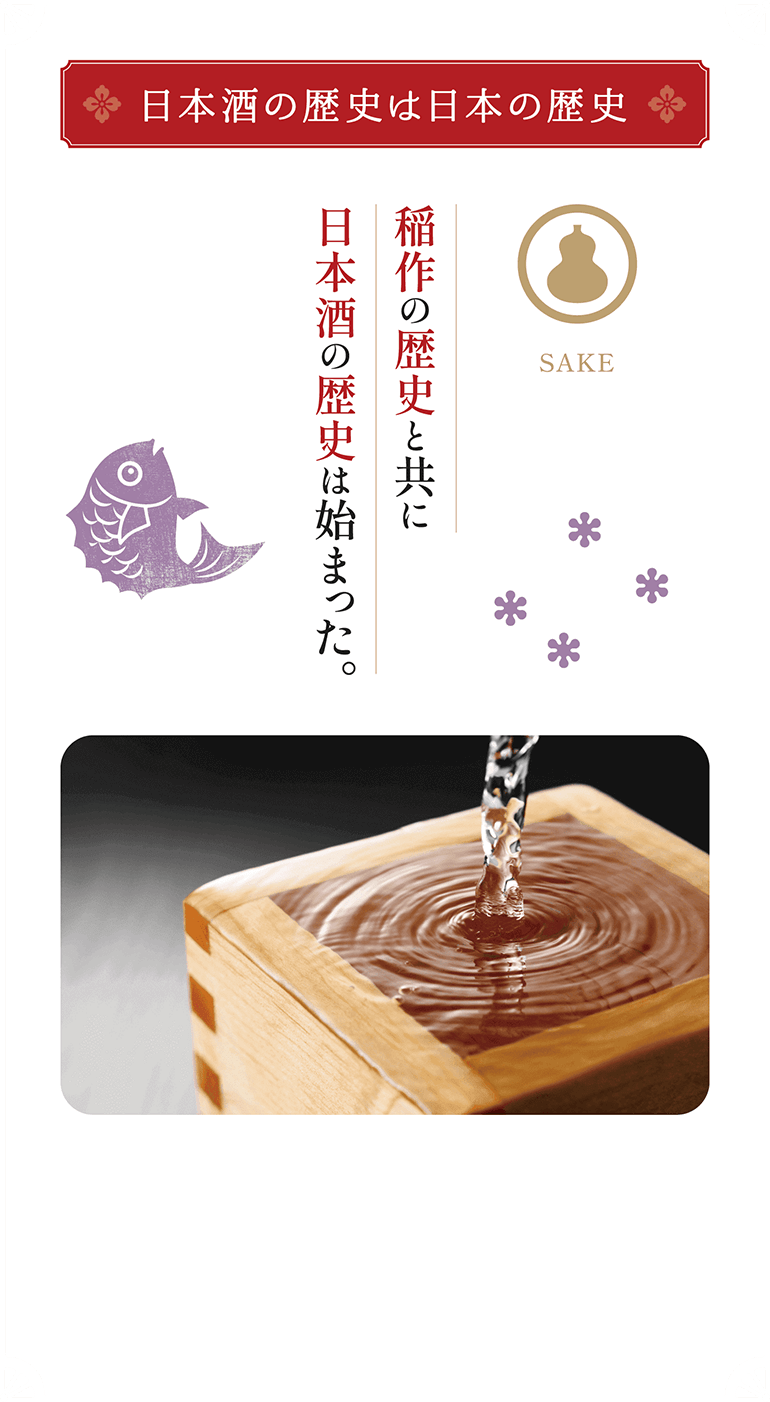 稲作の歴史と共に日本酒の歴史は始まった。