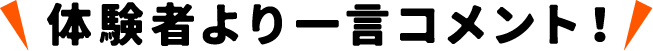 体験者よりコメント