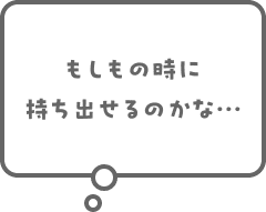 もしもの時に持ち出せるのかな...