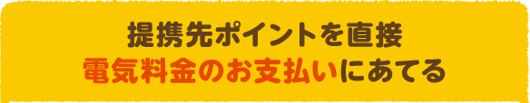 提携先ポイントを直接電気料金のお支払いにあてる