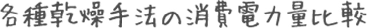 各種乾燥手法の消費電力量比較