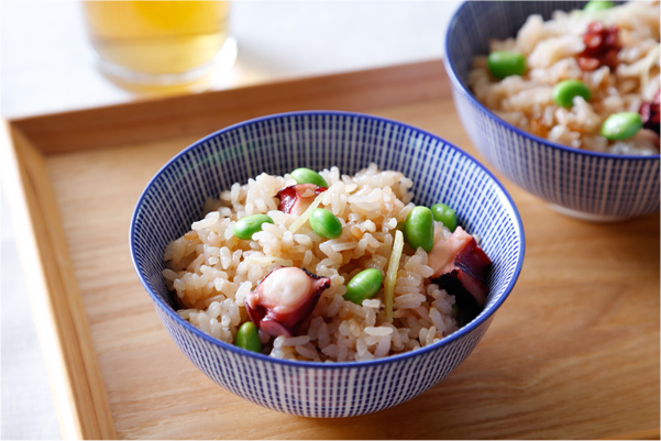 枝豆たこご飯