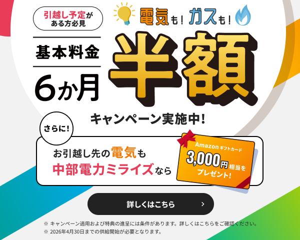 電気も！ガスも！基本料金6か月半額キャンペーン
