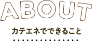 ABOUT カテエネでできること