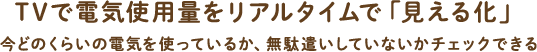 TVで電気使用量をリアルタイムで「見える化」