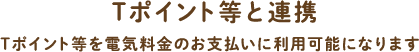 提携先のポイントを電気料金支払いに利用できる