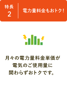 特長2 電気料金もおトク！