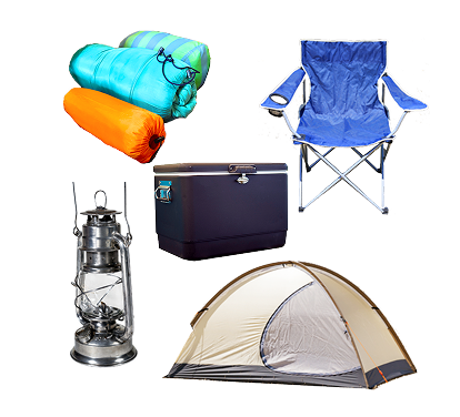 チェア・テント・クーラーボックス・シュラフ・ランタン（電気）