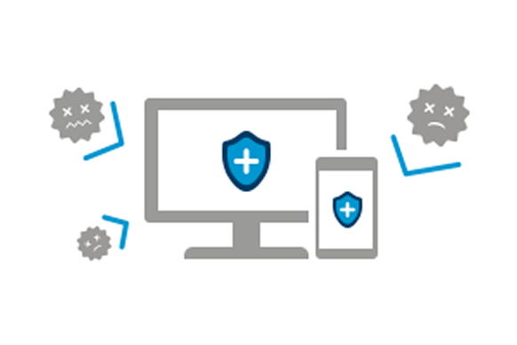 PC、スマホに入り込もうとしたウィルスなどを弾くイメージ