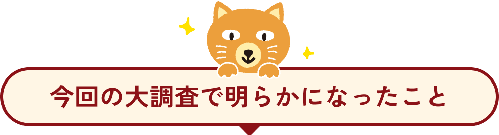 今回の大調査で明らかになったこと