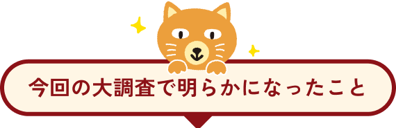 今回の大調査で明らかになったこと