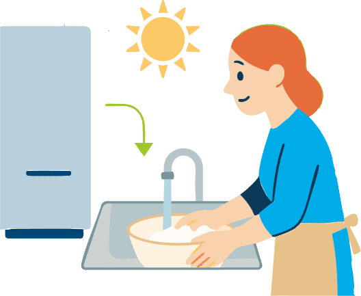 ためていたお湯は停電時にもつかえる