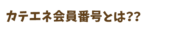 カテエネ会員番号とは？？